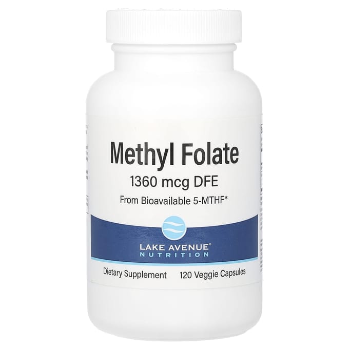 Lake Avenue Nutrition, Methylfoliumzuur, 800 mcg, 120 Veggie Capsules