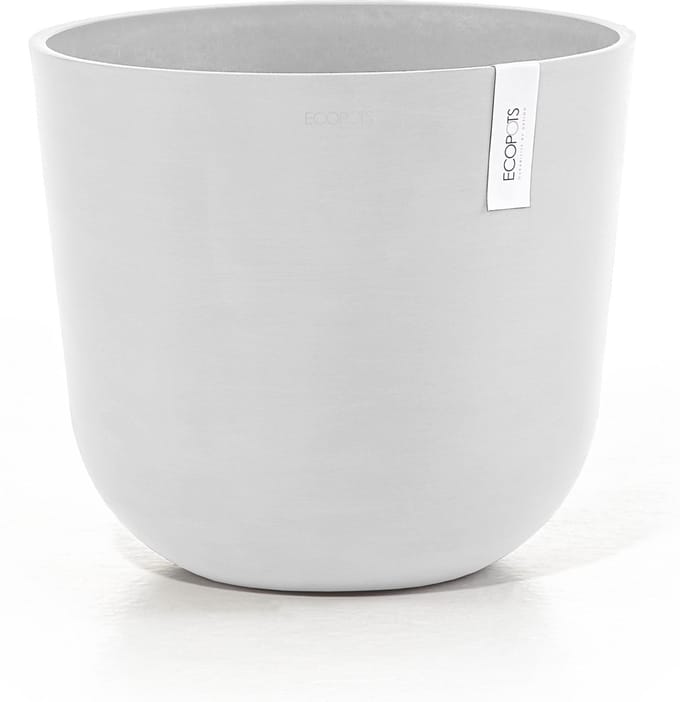 Ecopots Oslo 35 - Pure White - Ø35 x H30,5 cm - Ronde witte bloempot
