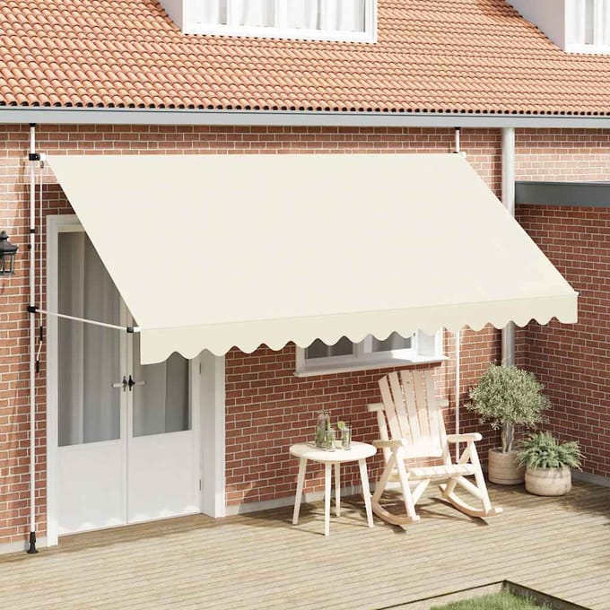 vidaXL - Luifel - handmatig - uittrekbaar - 400 - cm - crème