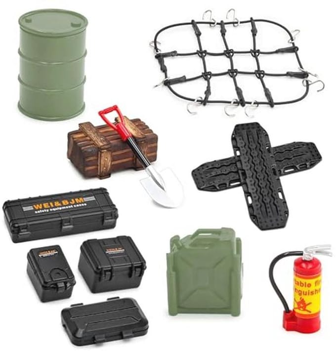 8-in-1 RC Crawler Auto Accessoires - Dakdecoratie en Opslagoplossingen