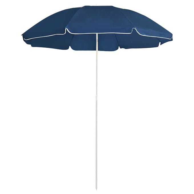 vidaXL - Parasol - met - stalen - paal - 180 - cm - blauw