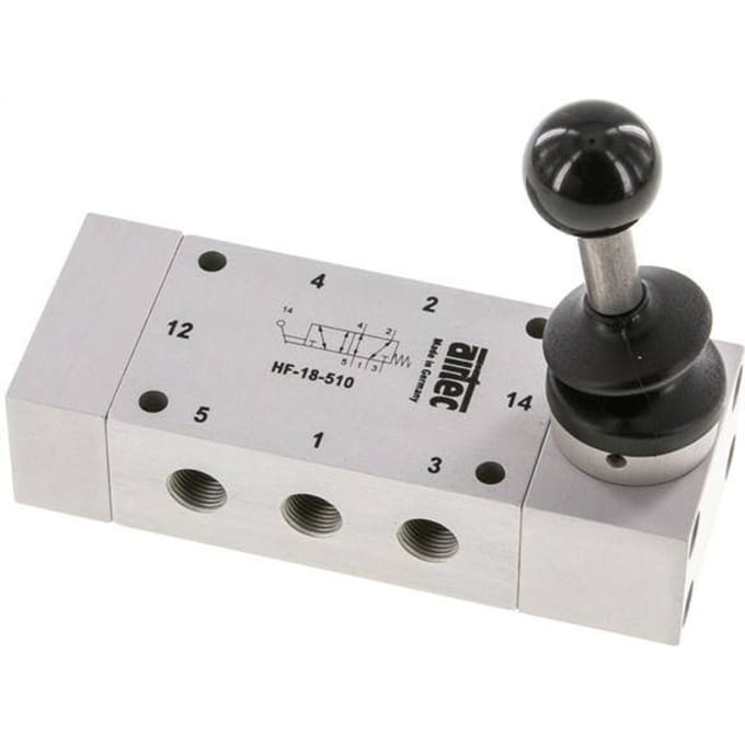 5/2 G1/8'' Handbediende Hefboom Ventiel 0-12bar/0-168psi Airtec