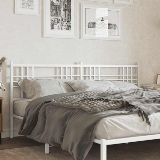 vidaXL - Vervangend - hoofdbord - 193 - cm - metaal - wit