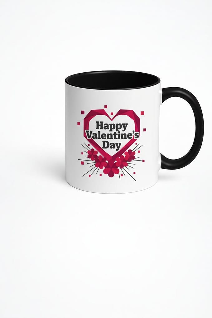 Valentijnsdag Mok 'Happy Valentine's Day' | Uniek Hart Design | Romantisch Cadeau