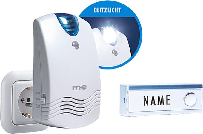 M-E FG-1 DRAADLOZE DEURBELSET met FLITSER 40706