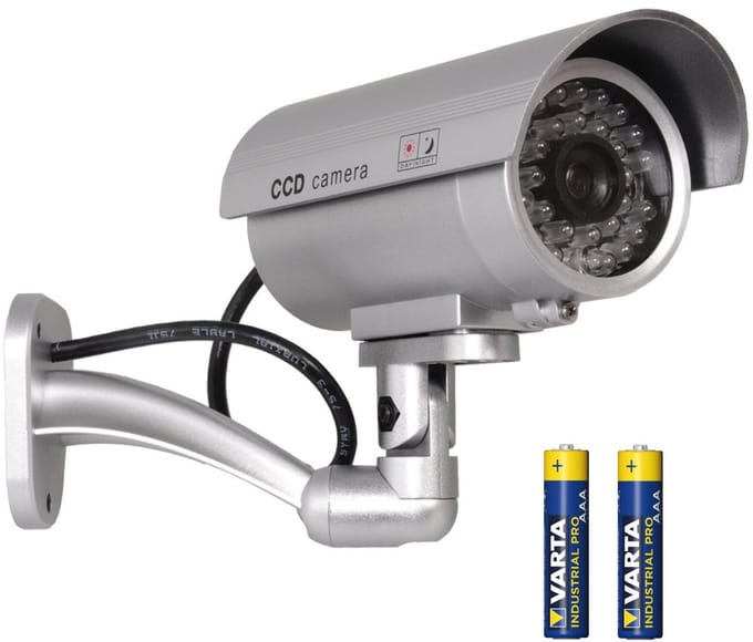 Dummy Camera Fancy IR9000 Videocamera IR LED Kleur Zilver - ser met batterijen