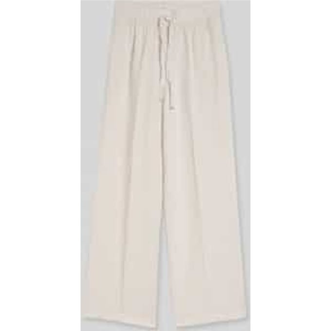 Tom Tailor - Loose fit broek met linnen - Maat 36/32 - taupe white irregular stripe