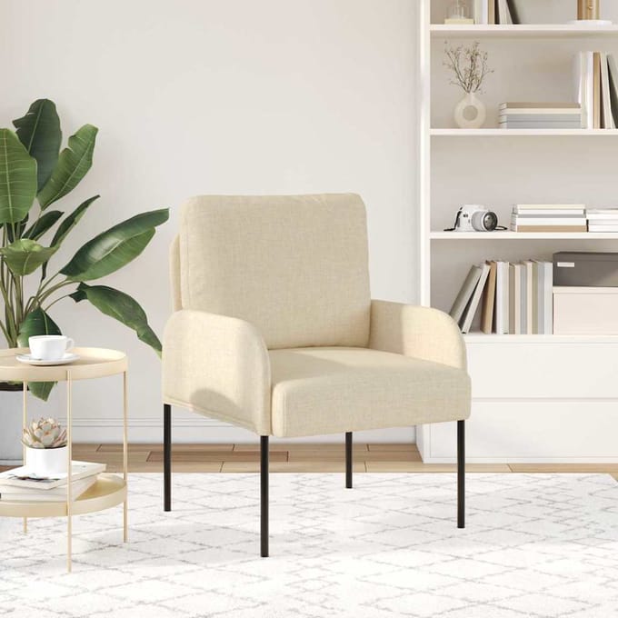 vidaXL - Banken - met - kussen - 55cm - Crème - Multiplex
