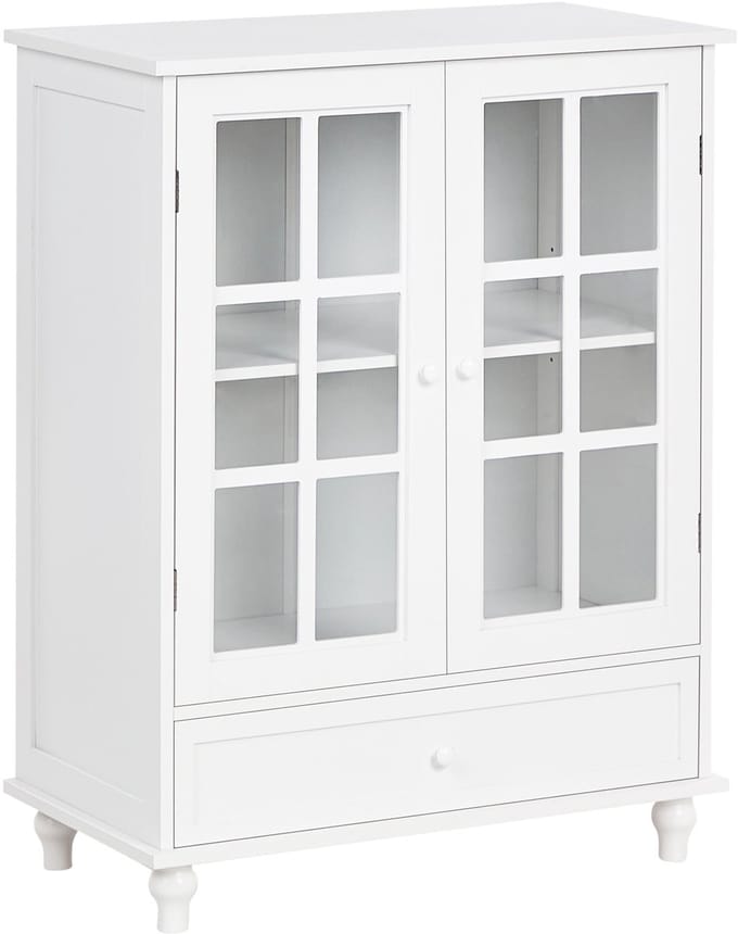 CARLET - Glazen vitrinekast - Wit - MDF