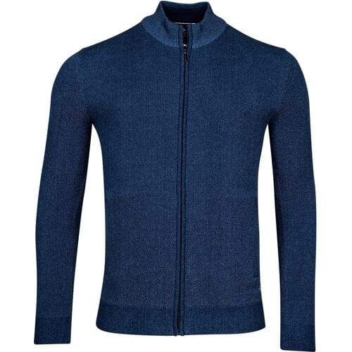 Baileys Vest Cardigan Zip Two-Tone Structure Jacquard Dark Blue / male