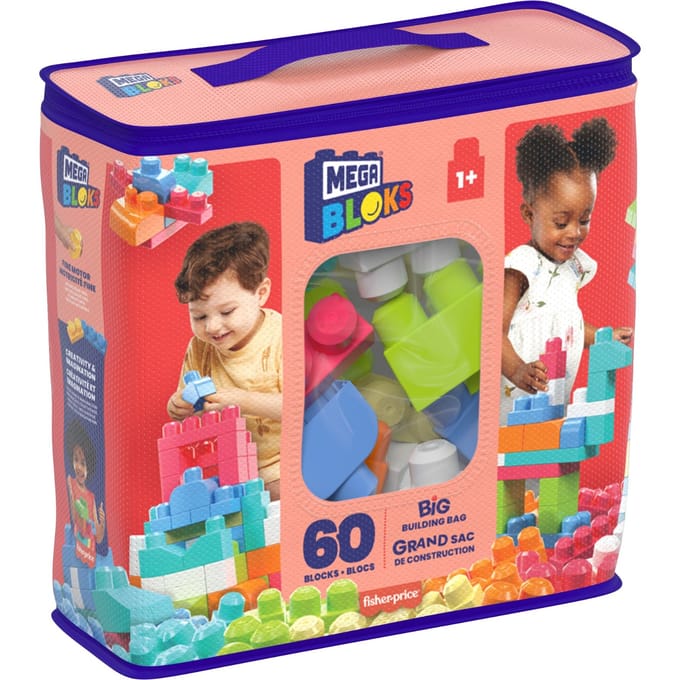 Fischer price mega bloks first builders  blokkentas 60 stuks roze