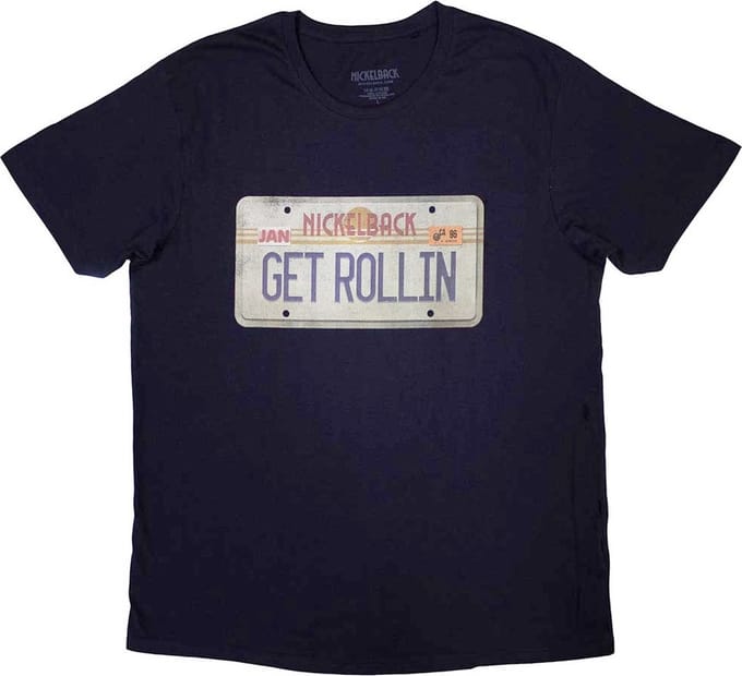 Nickelback - License Plate Heren T-shirt - S - Blauw