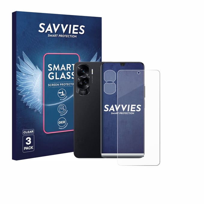 3 Stuks Savvies Screenprotector - geschikt voor Honor 90 Lite (Voor+Camera) - beschermfolie glas transparant