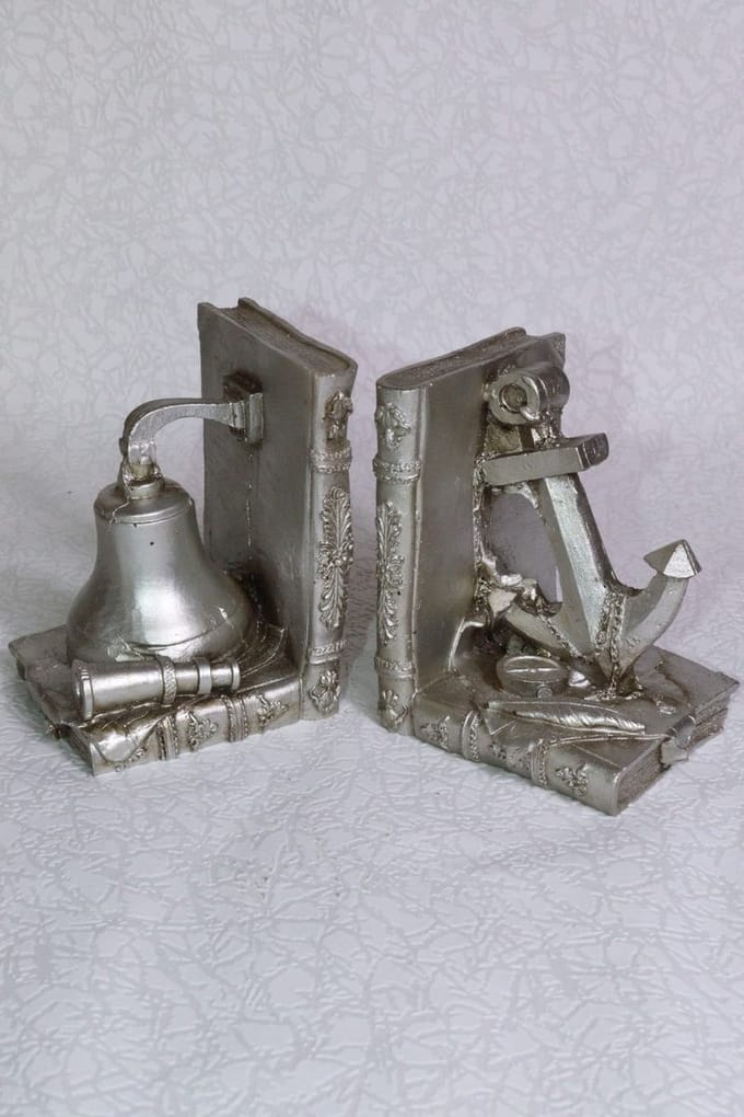 Decoratieve boekenhouder - zilver