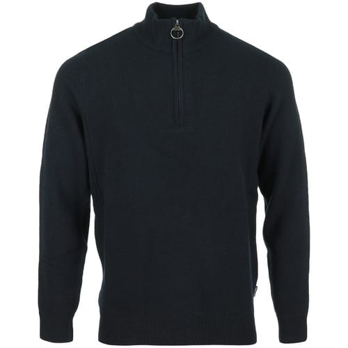 Barbour Half Zip Trui Wol Navy - Maat M - Heren - Quarter zip