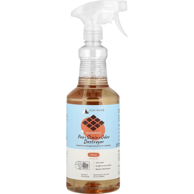 Kin+Kind, Destructeur d'urine+taches+odeurs multi-surfaces, Agrumes, 354 ml (32 fl oz) white