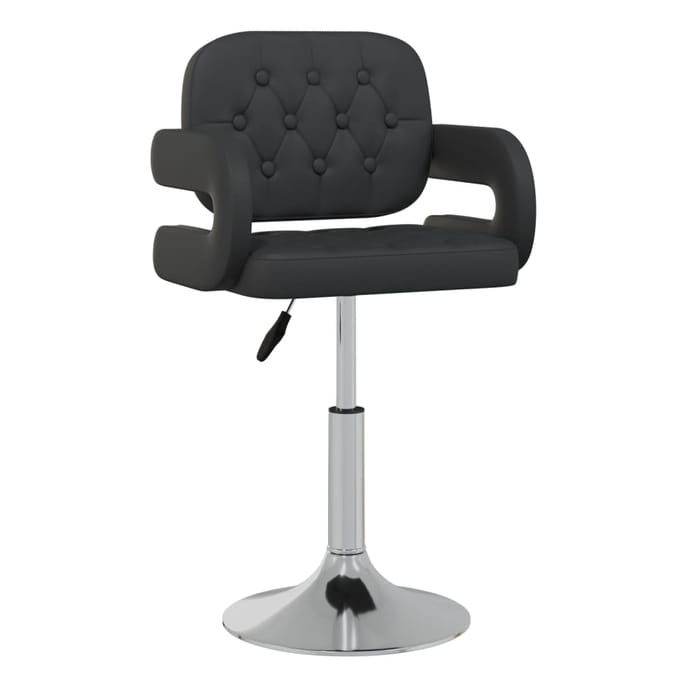 vidaXL - Eetkamerstoelen - draaibaar - 2 - st - kunstleer - zwart