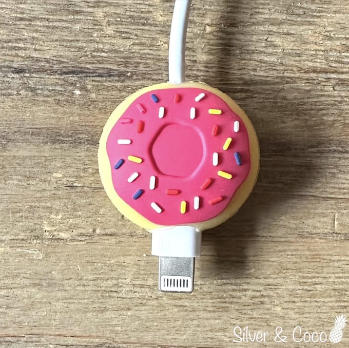 SilverAndCoco® - Kabeldiertjes / Kabelprotector / Kabelbeschermer Mobiele Telefoon Kabel Lader beschermer / Kabelbijter iPhone iPad Android oplader - Donut
