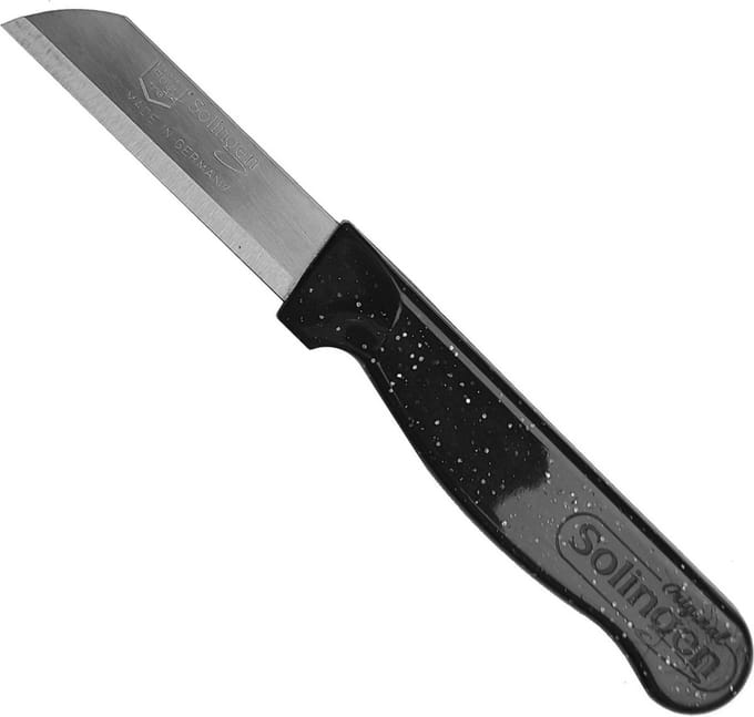 Solingen Schilmesje Robuust Handvat – RVS Glad – 16 cm met Blade Cover – Zwart Glitter