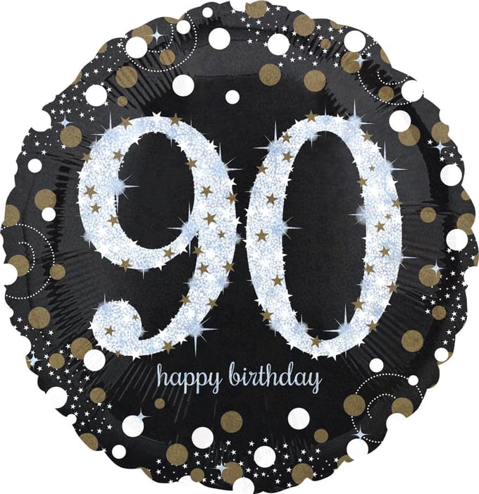 Amscan - Folieballon 90 Jaar Sparkling Celebrations 43 cm