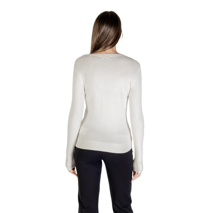 T-shirt col v col rond met driehoeklogo voor dames Guess Kiara