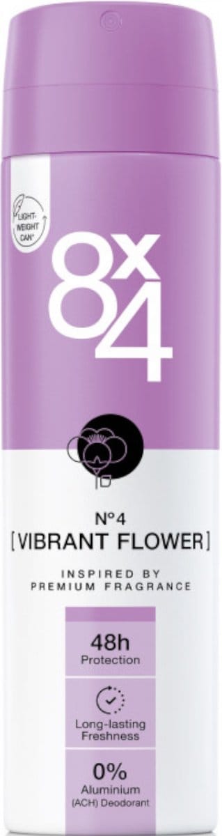 8 x 4 Deodorant - No.4 Vibrant Flower - Deodorant - Bloemengeur - 150 ml