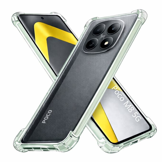 Hoesje geschikt voor Xiaomi Poco M8 5G backcover Shockproof siliconen Transparant