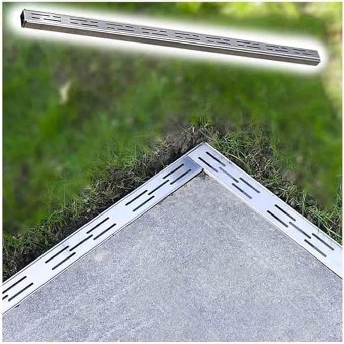 Afvoergoot Systeem - Drainage Goot - Terras Waterbeheer - Verstelbare Lengte - 100cm - Zilver