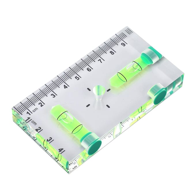 Mini Waterpas met 3 Magneten Compact Acryl Waterpasgereedschap voor Horizontale en Verticale Meting white