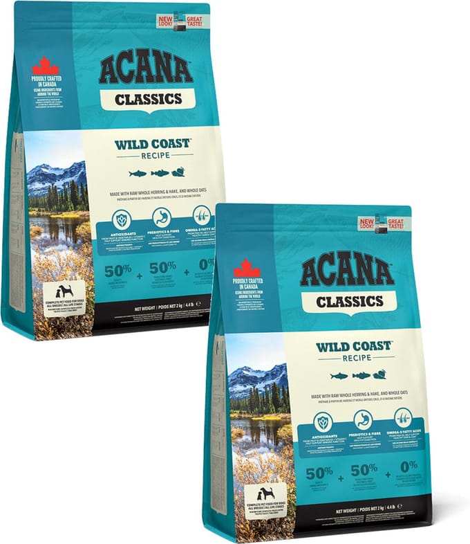 Acana Classics Wild Coast Haring&Bot - Hondenvoer - 2 x 2 kg