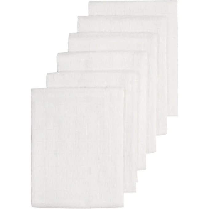 Meyco Baby Uni hydrofiele doeken - 6-pack - white - 70x70cm