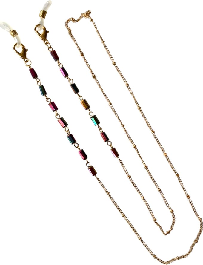 Eyezoo® - Brillenketting - Hematiet Look - Multicolor - Brilketting - Brillenkoord - Brilkoord