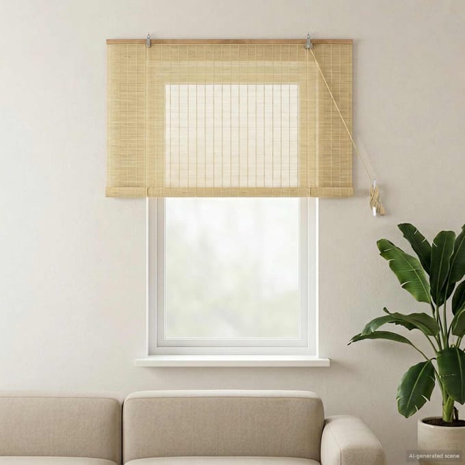 vidaXL - Rolgordijn - Naturel - 130 - x - 160 - cm - Bamboe