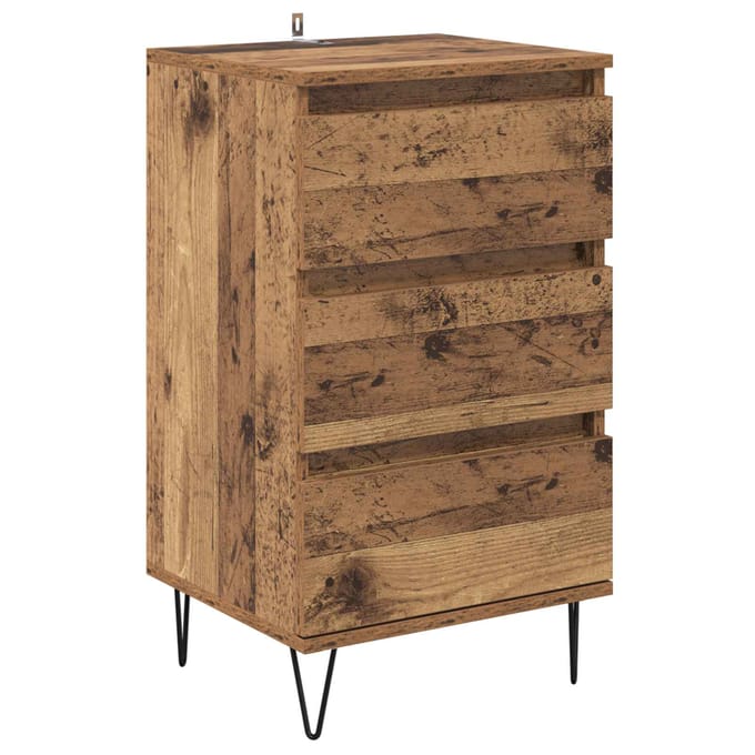 vidaXL - Dressoir - Oud - Hout - 40 - x - 35 - x - 70 - cm - Geengineerd - Hout - en - IJzer