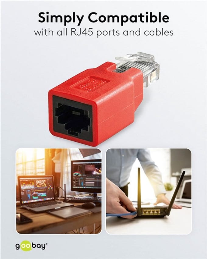 CAT 5e crossover koppelstuk afgeschermd, RJ45 plug naar jack - Kabelverbinder - Kabel Connector
