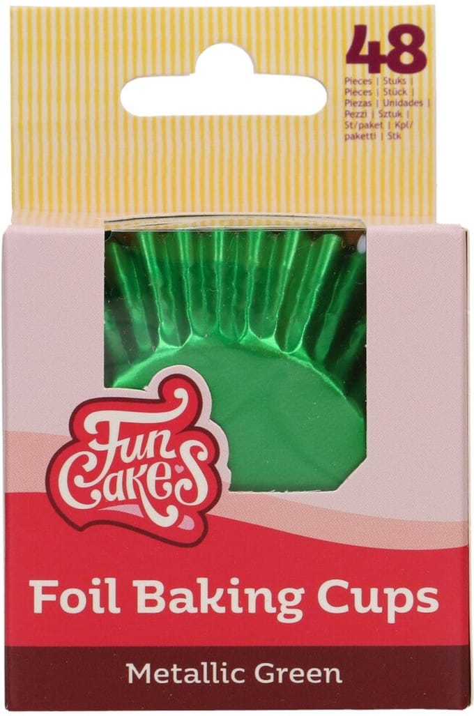 FunCakes Folie Baking Cups - Metallic Groen - pk/48 - Cupcake Vormpjes Papier