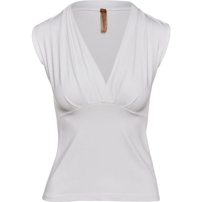Witte mouwloze faux overslagtop