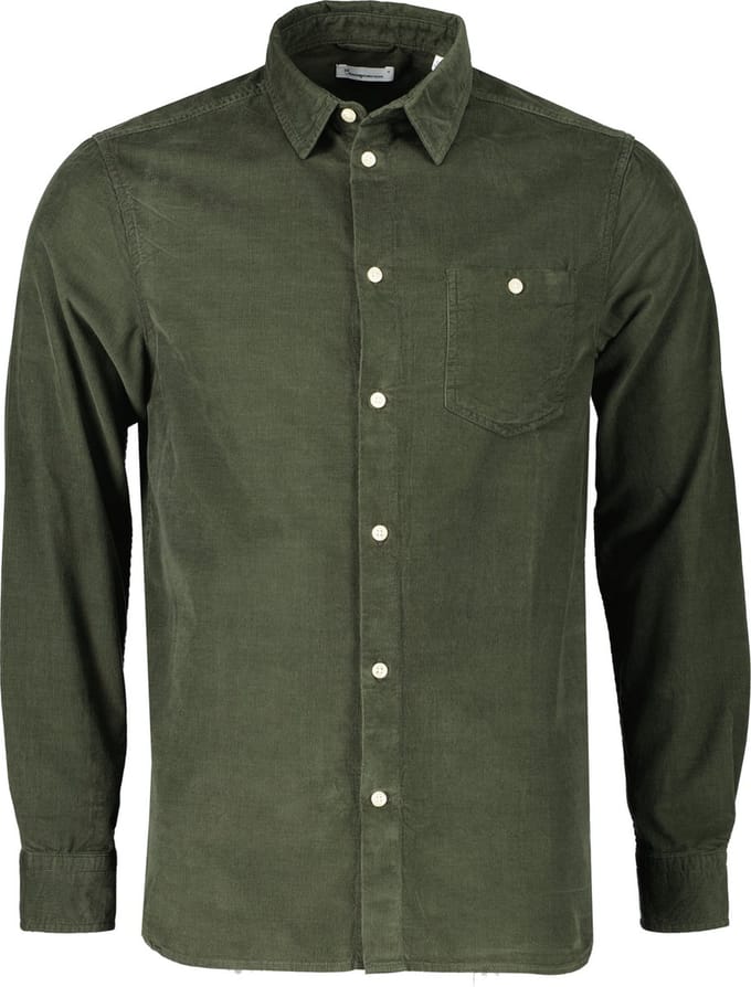Knowledge Cotton Overhemd - Slim Fit - Groen - S