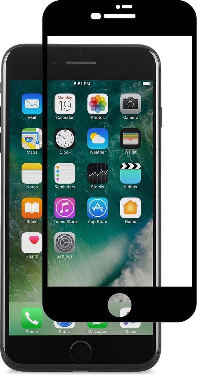 Full Cover Full Glue Glass Screen Protector for iPhone SE 2020 / SE 2022 _ Black