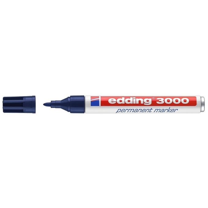 edding 3000 permanent marker rond - Staalblauw - 1 stuk