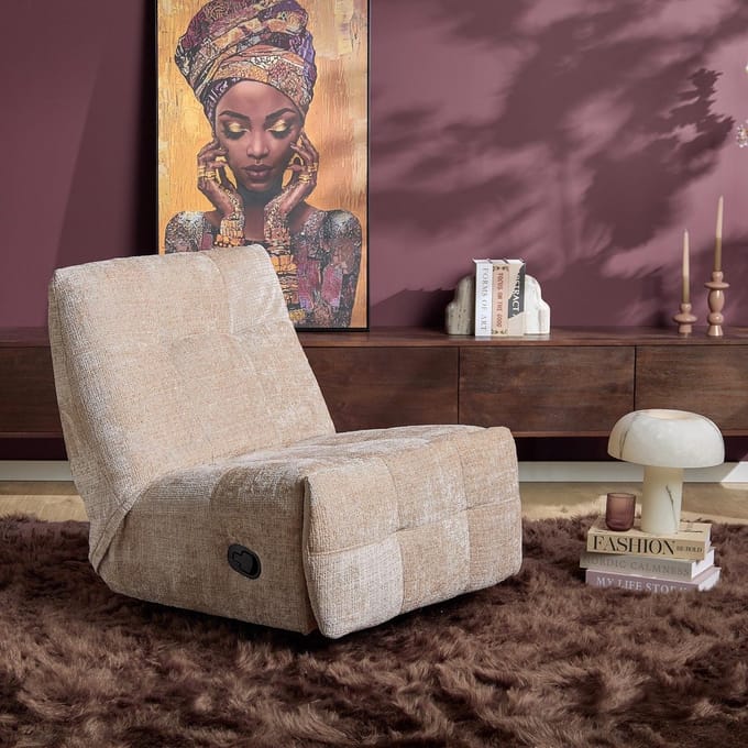 Starfurn Relaxfauteuil Chill - Beige - Draaibaar - 97x78x90cm