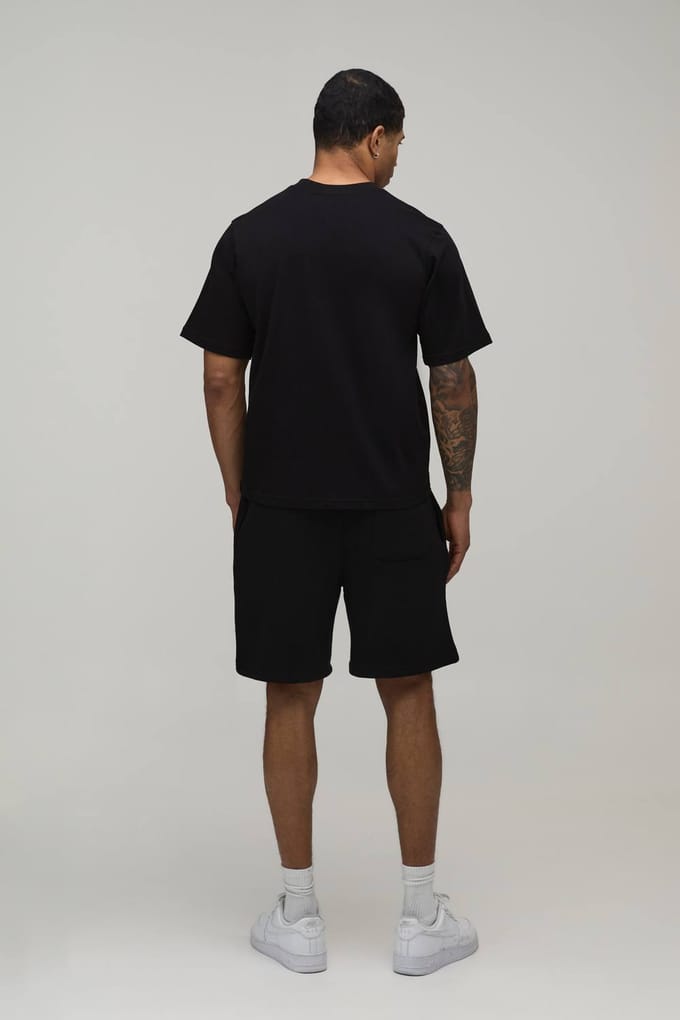 Baggy Fit M Star Jersey Short | Black | Size Medium