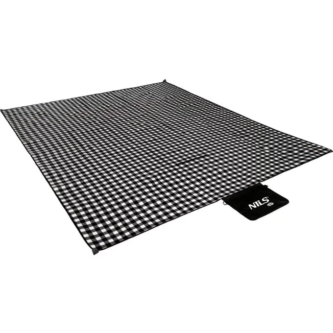 NILS CAMP NC2311 - Picknickkleed - Biało-Czarny - 200x200 cm - Waterbestendig