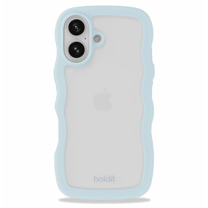 Phone Case Wavy Mineral Blue/Transparent iPhone 16