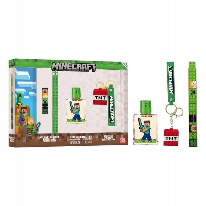 Airval minecraft set pour enfants edt 50ml + porte-clés + bracelet