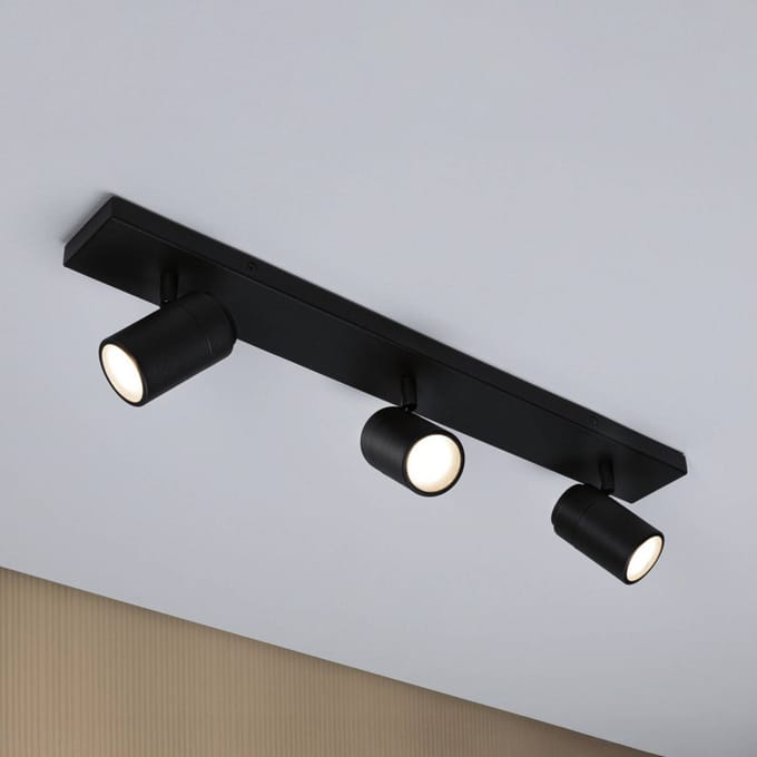 Spotlight Zyli IP44 GU10 230V max. 3x10W dimbaar Zwart mat
