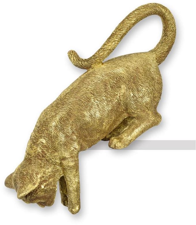 Resin beeld - Kat die naar beneden kijkt - harsbeeldje - 39,6 cm hoog