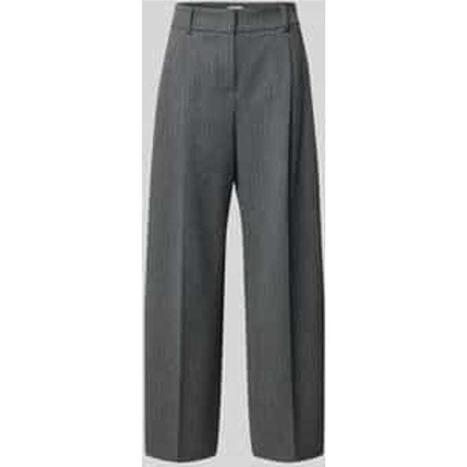 Straight leg stoffen broek met bandplooien, model 'SLOANNE'