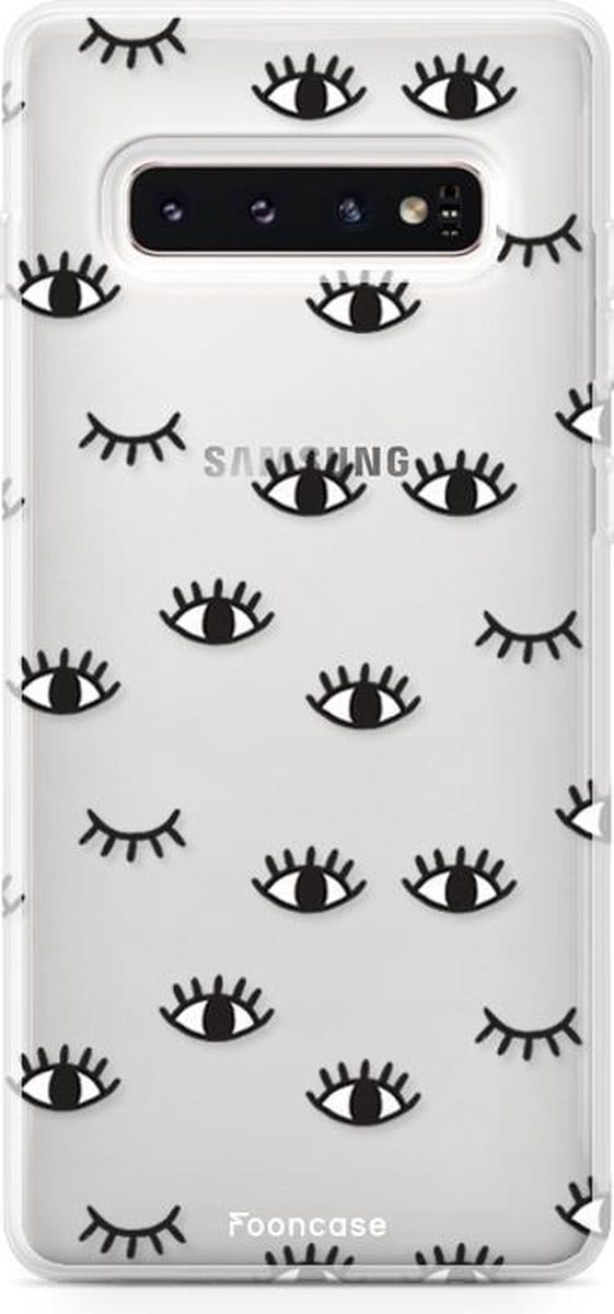 Fooncase Hoesje Geschikt voor Samsung Galaxy S10 - Shockproof Case - Back Cover / Soft Case - Eyes /Ogen