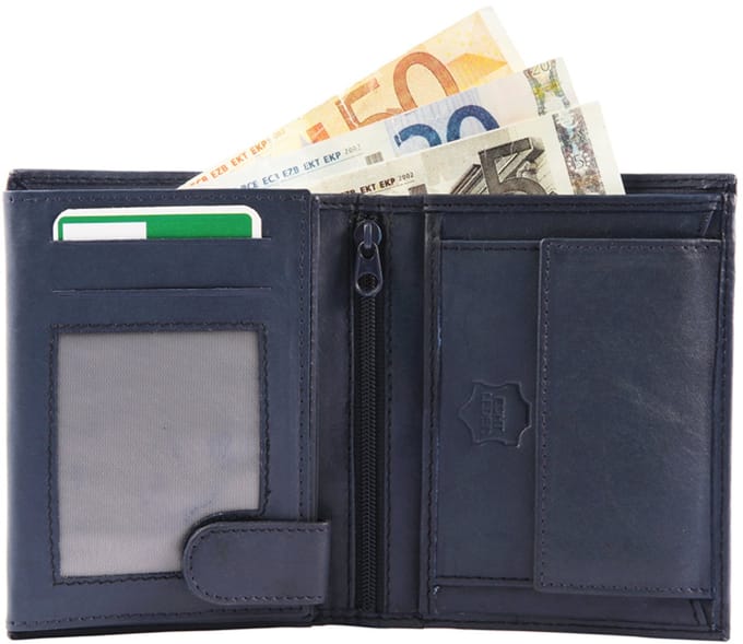 Excellanc heren portemonnee leer Billfold Blauw